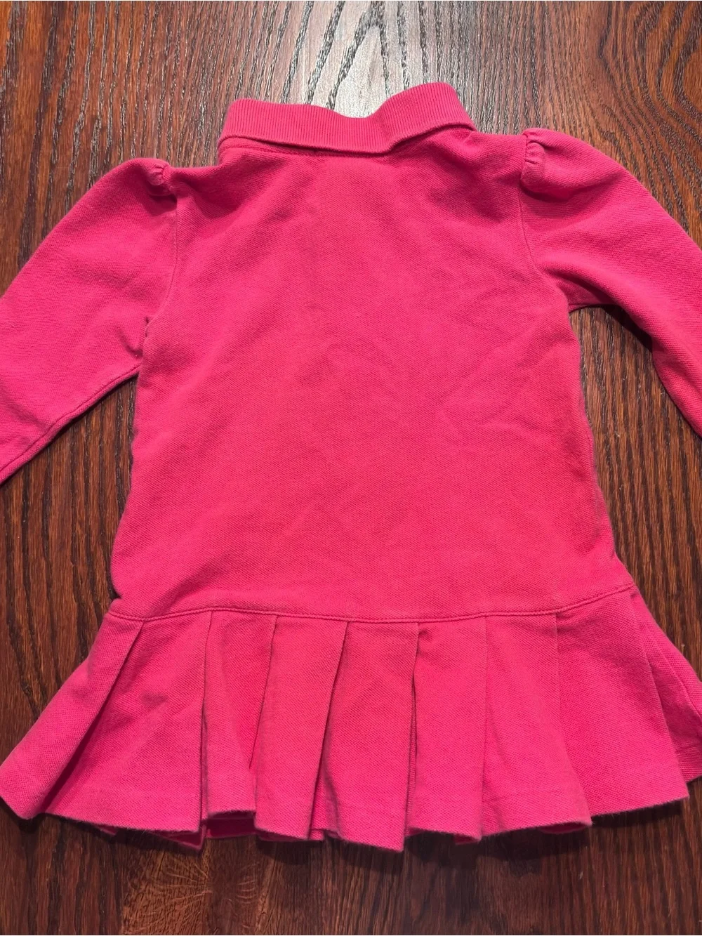 Ralph Lauren Baby Girl Hot Pink Long-Sleeve Polo Dress